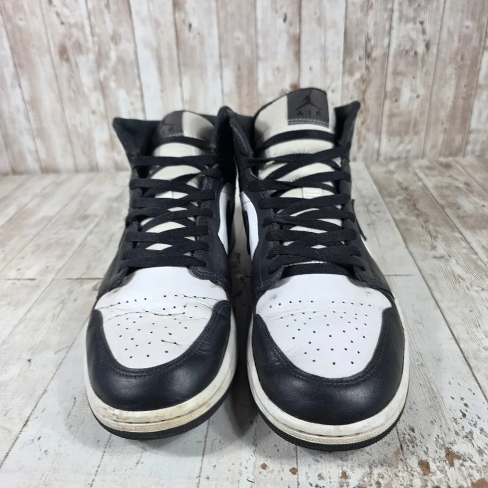 Jordan Air Jordan 1 Mid Black Elephant White Black FB9911-001 Mens 12